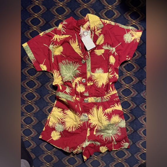Free People Pants - Free People Romper - button down collared shirt , short sleeves.  size S